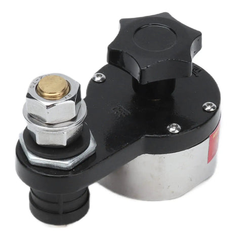 Heavy Duty Magnetic Welding Ground Clamp With Cool Quick Release Off Switch Spring Copper Insulation For Fast And Secure Workpiece Connection on Any MIG Arc Stick Spot Welding Machine Setup, close-up view of switch and connection details.