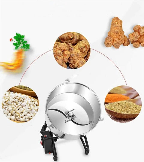 Electric Grain Grinder 4500G Beast Power Heavy Duty Pulverizer showcasing stainless steel blades for spice and grain milling