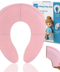 No Sweat Portable Potty For Toddler Pink Travel Training Seat, compact design fits standard toilets and is easy to handle.