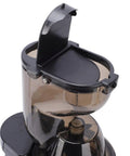 Zaicoler 5.4 Inch Cold Press Juicer With Wide Chute lid open, showcasing the top view of the slow masticating extractor design.