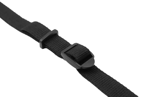 Close-up of Two Pack 48 Inch Sleeping Bag Straps With Quick Release Buckles For Universal Fit and Camping Gear Compression