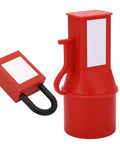Rugged Industrial Socket Lockout Device For Maintenance showing red durable PP nylon plug with locking mechanism.