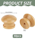Pack Of Fifty Unfinished Wood Drawer Knobs In Classic Mushroom Shape One Inch Cabinet Handles and Furniture Pulls, 0.94 inch wide.