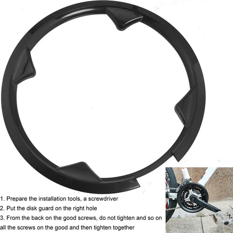 48 Tooth 12 Cm Crankset Chainring Guard For Mountain Bike With Four Screws 0.63xOD Thickness Heavy Duty Chainring Protector shown