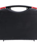 Badass Portable PP Plastic Toolbox Featuring Bulletproof Shock Resistant Shell And Ergonomic Carry Handle For Organizing Power Tools Hand Gear And Hardware Needs And Spare Parts Today - black case back view.