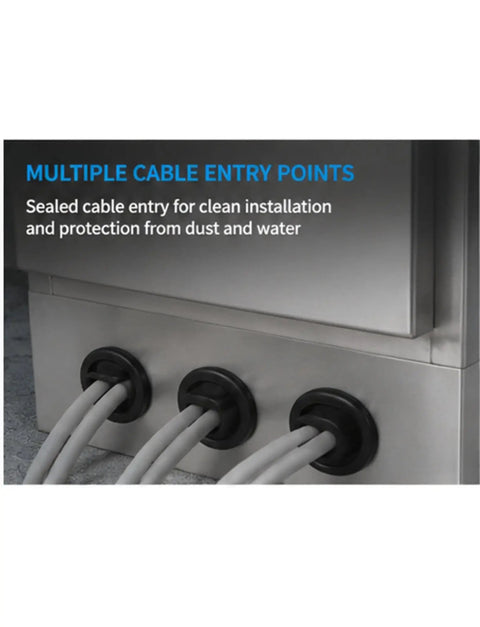 Heavy Duty 304 Stainless Steel Outdoor Electrical Junction Box Waterproof All Weather Corrosion Resistant Enclosure With Ventilated Humidity Control For Dry Safe Electrical Installations, sealed cable entry points