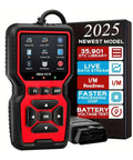 All Vehicle OBD2 Diagnostic Tool With Full Code Reading And Clearing displayed with features and connector.