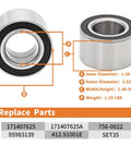 Front wheel hub bearing replacement kit specifications chart displaying dimensions and part numbers. Ideal for front hub turning smoothly gaming protocolPRI wheelimatedbearCalculation.