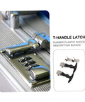 Close-up of T-Handle latch with rubber and stainless steel construction for toolbox in Two Pack T Handle Elastic Rubber Hood Catch Latch