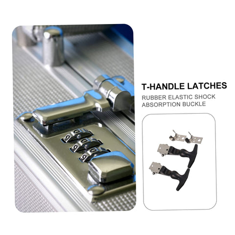 Close-up of T-Handle latch with rubber and stainless steel construction for toolbox in Two Pack T Handle Elastic Rubber Hood Catch Latch