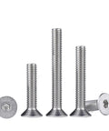 Beefy Hex Socket Flat Head Screws Set 304 Stainless Steel Allen Key Furniture Bolts M5 To M16, 28mm Length, Countersunk, 10 Pieces