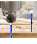 Spiral CNC Router Bit Down Cut Quarter Inch Shank Solid Carbide End Mill For Wood Carving And Engraving With Blue Nano Coated Finish
