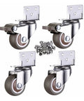 4 Pack Soft Rubber Furniture Casters With Swivel Wheels For Carts And Home Goods Silent Smooth Rolling Stem Mount 2 Brake And 2 Non Brake Great For Cabinets Desks Furniture And DIY Projects with screws
