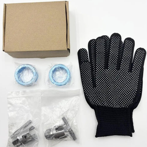 2 Piece PVC Pipe Threader Kit For DIY Home Plumbing, Pipe Tapping And Threading Tool, Quick Stripped Thread Repair In Minutes, Extracts Damaged Threads Safely For Faucets, Sinks, And Wall Pipes, with gloves and box