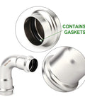 1-inch stainless steel 304 press slip elbow with gasket, 90-degree plumbing fitting
