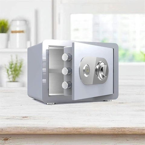 Waterproof Home Safe Box With Mechanical Password Lock Boss Level Security Fireproof Safebox 35x25x25 Cm shown with open door on table