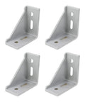 Four Pack 4080 Aluminum Extrusion Corner Brackets, Inside Triangle Connectors For 4080 Profiles With Slot, Matte Silver Finish