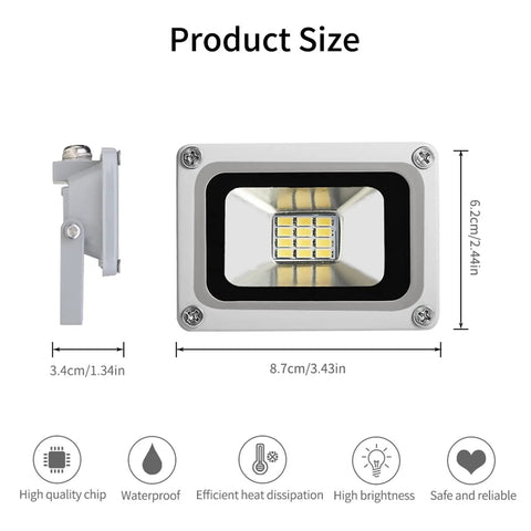 Tough As Nails Led Flood Light 12V 24V DC 10W 1000 Lumens Ip65 Waterproof Wall Mount For Backyard Patio Yard Security And Solar Diy Builds Built Different For Any Nighttime Gig Outside