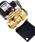 Three Eighths Inch NPT Air Ride Suspension High Flow Normally Closed Electric Solenoid Valve 12V Up To 210 PSI displayed with mounting bracket