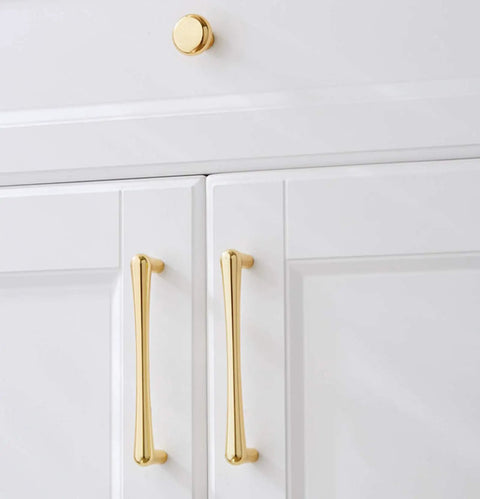 Top Shelf Heavy Gauge Zinc Alloy Cabinet Pulls Bow Handles Set Of Two Swanky Premium Electroplated Gold Cupboard Knobs Smooth Glide Kitchen Doors Super Tough Long Lasting Hardware