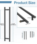 36 Inch Push Pull Door Handle Beefy Double Sided Long Barn Door Pull Handle Heavy Duty 304 Stainless Steel For Wood Glass And Metal Doors Ideal For Home Office And Commercial Use Round Bar product size diagram