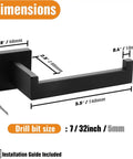 Dimensions of Matte Black Wall Mounted Toilet Paper Holder Premium 304 Stainless Steel Square Toilet Roll Holder