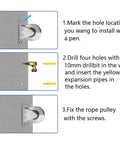 U Type Stainless Steel Groove Wheel Pulley For Wall Mounted Ceiling Lifting With Removable Double Bearing on wall