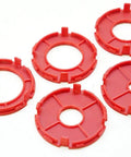 Premium Router Table Insert Ring Set With Five Zero Clearance Inserts For Dead Nuts Alignment And Slick Routing red plastic rings