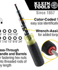 9-In-1 Magnetic Pass-Through Hex Nut Driver With SAE Sizes 3/16 To 3/4 Inch, Pro Grade Nut Driver Tool for torquing with magnets