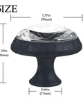 4 Pack Round Cabinet Knobs For A Sweet Home Upgrade Black Crystal Glass Drawer Handles Packed With Yin Yang Rose Design Slick Cabinet Hardware No Sweat Installation, 35mm round size with intricate design.