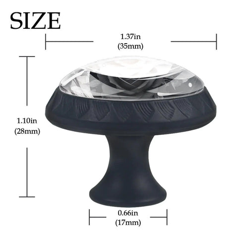 4 Pack Round Cabinet Knobs For A Sweet Home Upgrade Black Crystal Glass Drawer Handles Packed With Yin Yang Rose Design Slick Cabinet Hardware No Sweat Installation, 35mm round size with intricate design.