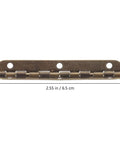 Heavy Duty Antique 90 Degree Cabinet Door Hinges Set For Small Flush Installations, shown straight on with measurements