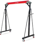 Beefy 2 Ton Portable Gantry Crane With Trolley 4400 Lbs Adjustable Height 8 To 12 Ft Steel Shop Crane With Locking Casters Heavy Duty Lift