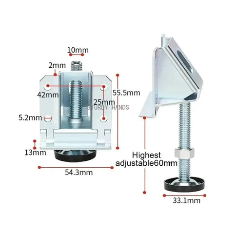 Adjustable Furniture Leveling Feet Set For Sofas Tables Chairs 20Pcs Heavy Duty Leg Levelers With Rotatable Thread Design And Wide Bearing Base To Prevent Scratches And Slippage On Uneven Floors, metal bracket 60mm