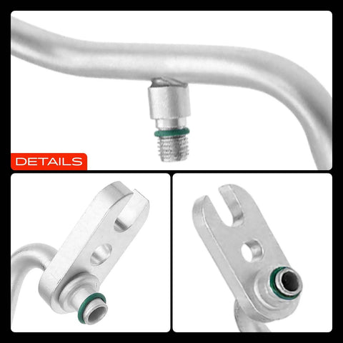 Heavy Duty AC Discharge Line Hose Assembly For Chevrolet Traverse Gmc Acadia Buick Enclave 2007 2012 showing detailed fittings and connections.