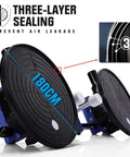 Front view of two-pack seam setter with 7-inch black vacuum suction cups for countertop seam joining