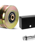 4 Inch Sliding Gate Roller Wheel With V Groove And Welded Bracket Heavy Duty Solid Double Bearing Gate Wheel 3000 Lbs Capacity