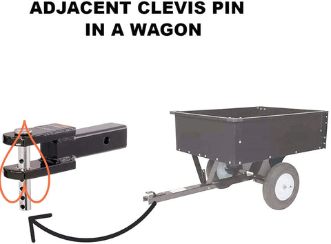 Multi Hole Eye Pins And Clevis Pins Kit, Adjustable Length, Heavy Duty Tempered Carbon Steel With Zinc Coating For Rust Resistance shown on wagon