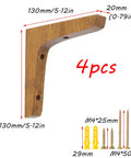 Sturdy Wooden Shelf Brackets Set For Wall Mounts L Shaped Triangle Shelving 5.12 Inch Dark Brown Includes Screws Easy Install