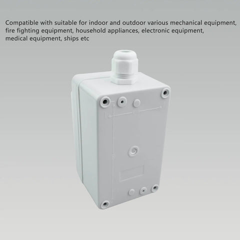 Side view of Outdoor IP67 Waterproof Emergency Stop Button With Enclosed Box 660V 10A for industrial safety