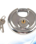 Heavy Duty Waterproof Stainless Steel Padlock For Backpacks Drawers And Luggage with keys on a white background.