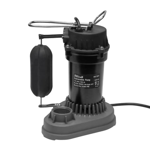 Beast Mode Half Horsepower Submersible Sump Pump With 3800 GPH Flow Aluminum Alloy Body Integrated Vertical Float Switch