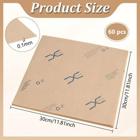 60 Sheets Anti Corrosion Paper 12x12 Inch VCI Rust Proof Packaging For Metal Parts Storage Electronics And Musical Equipment Great For Gear And Small Parts Protection, 30cm 0.1mm
