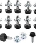One Quarter Inch Threaded Furniture Feet Levelers 20 Pack Adjustable Leveling Feet for desks, chairs, tables with threaded inserts