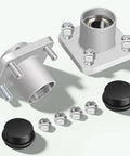 Straight Swap Aluminum Front Wheel Hub Assembly for EZGO RVX Golf Cart 2008 Up Gas Electric Set of Two, showing detailed components.