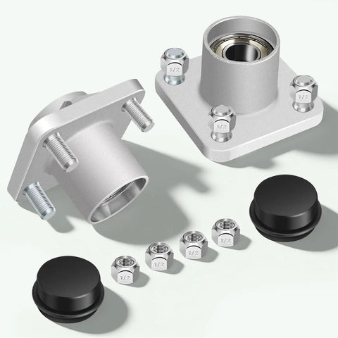 Straight Swap Aluminum Front Wheel Hub Assembly for EZGO RVX Golf Cart 2008 Up Gas Electric Set of Two, showing detailed components.
