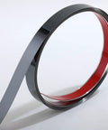 Slick Self Adhering Stainless Steel Black Metalized Wall Trim Molding With Mirror Like Finish Peel And Stick Decorative Border Roll