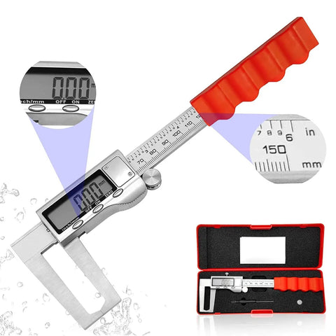 Digital Brake Rotor Caliper Measuring Tool 6 Inch With Inch And Millimeter Conversion Stainless Steel Electronic Vernier Caliper With LCD Screen Auto Off Perfect DIY Garage Pro Tool For Disc Brake Rotor Thickness
