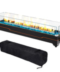 36 Inch Tabletop Propane Fire Pit With 50000 BTU Portable Gas Fireplace For Patio Hangs And Outdoor Use Rectangular Fire Bowl