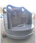 Heavy Duty Hydraulic Scrap Magnet Lifter For Excavators Built Tough As Nails, gray steel design with mounting holes.